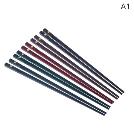 5 par ätpinnar Sushi Sticks Återanvändbara Metall ätpinnar A1