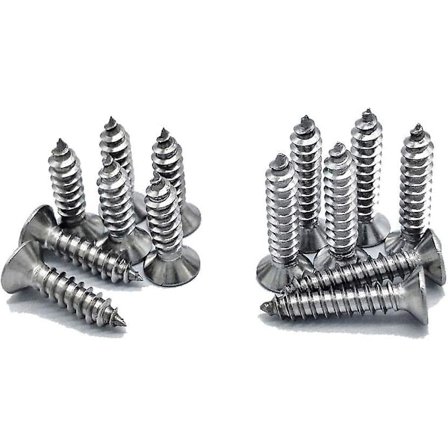 200 stk M4 Rustfritt Stål Selvskruende Skruer Phillips Flatt Hode Skrue DIY Treskruer (100 stk M4 X 16mm, 100 stk M4 X 20mm)