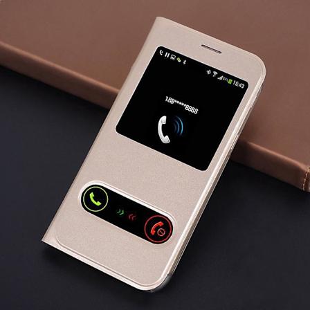 Stødsikker TPU PU Læder Wallet Case Cover med Kickstand og Kortlommer - Guld Farve (2 stk)