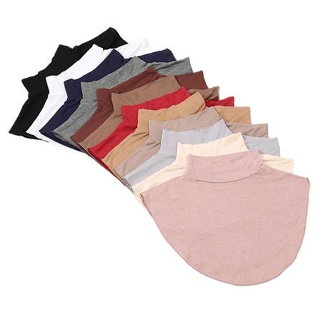 Tilfeldig farge 6 stk. Avtakbar Falsk Rullekrave Genser for Kvinner Ensfarget med Falske Skjortekraver for Vår og Høst