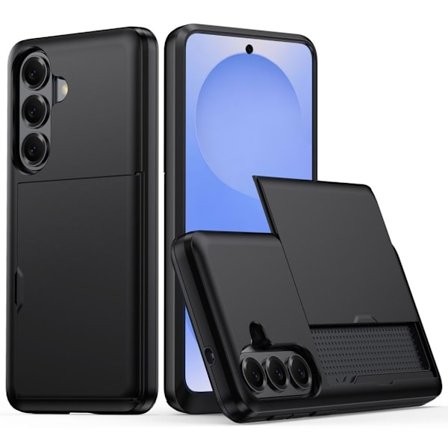 AMORUS Samsung Galaxy S26 Plus Case Sliding Card Holder - Black