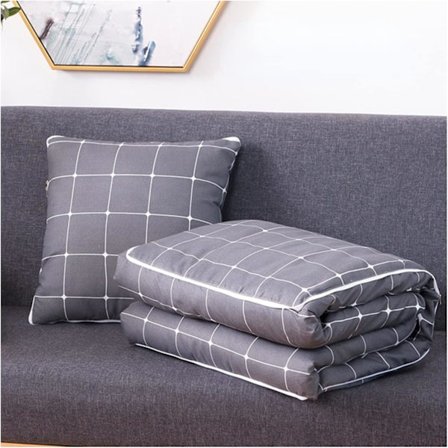 Teppe Tykt Sammenleggbart Pute Ryggpute Kontor Varm Teppe Dyne Glidelås Lukking Hjemmedekor (Størrelse: 40X40cm (Utvid 100X150cm) Rutete