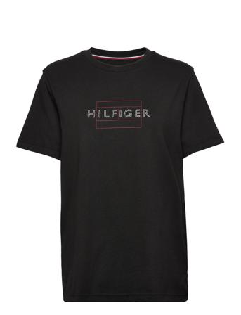 Linear Flag Tee T-shirts Short-sleeved Musta Tommy Hilfiger