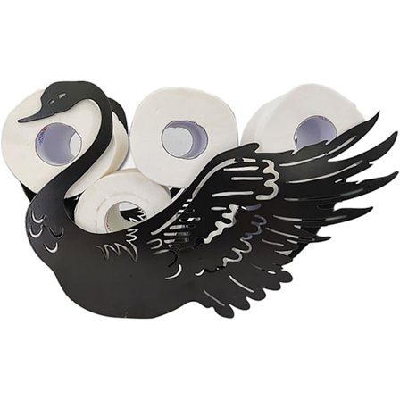 Dyr Toiletpapirholder, Sød Sort Svane Toiletpapirholder, Fritstående og Væghængt Toiletpapirholder, Badeværelses Dekoration, Gave (1 Pakke)