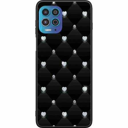 Motorola Moto G100 Svart Skal Bling Heart