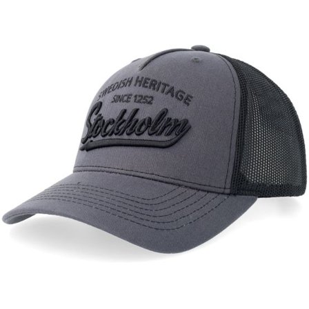 Iconic - Grå trucker Keps - Stockholm Herritage Charcoal/Black Mid A-frame Trucker @ Hatstore
