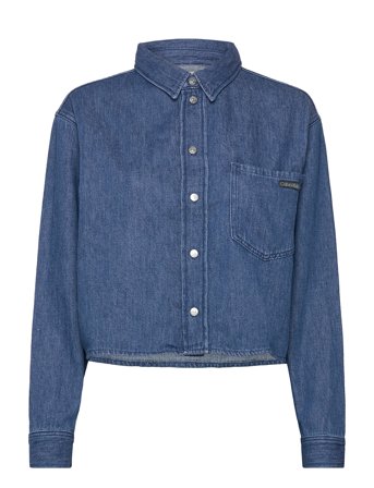 Cropped Dad Denim Shirt Blue Calvin Klein Jeans