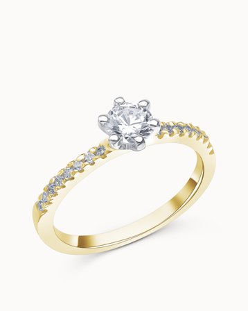 Sidestensring Francine 0.30 Carat 18K Gultguld - Forlovelsesringe & Vielsesringe hos Vanbruun