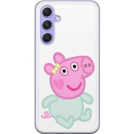 Yhteensopiva Puhelinkuori Samsung Galaxy A54 Peppa Pig vauvahahmo pastelliväreissä, suloinen piirretty lasten kuvitus pehmeällä minimalistisella tyyli