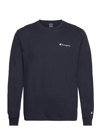 Crewneck Long Sleeve T-Shirt T-shirts Long-sleeved Marineblå Champion*Betinget Tilbud