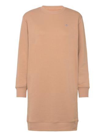 Shield C-Neck Sweat Dress Dresses Sweatshirt Dresses Beige GANT