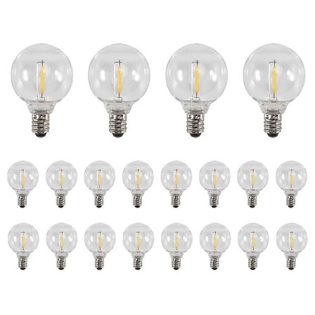 20 stk. G40 LED-udskiftningspærer E12 Skruefatning Brudsikre LED-globepærer til solcellelyskæde (FMY)