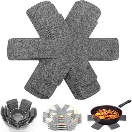 12 stk. grå gryde- og pandebeskyttelse, stegepandebeskyttelse, forhindrer