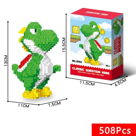 NYA Super Mario Bros Lega Mario Luigi Figur Byggklossar Tecknad Anime Yoshi Monterade Klossar Bowser Leksak För Barn Gåvor