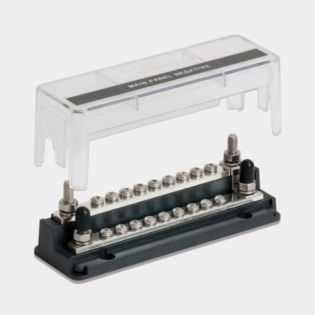 Klemrække BEP Marine Pro Installer Z Bus Bar, 18 x M4 + 4 x M6, 200 A, med låg