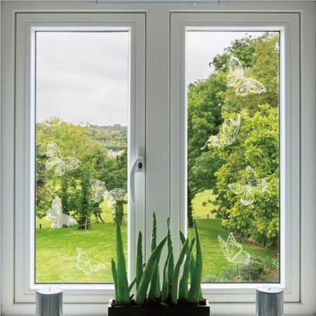 24 st anti-kollision breda fjärilsfönsterdekaler fönster S