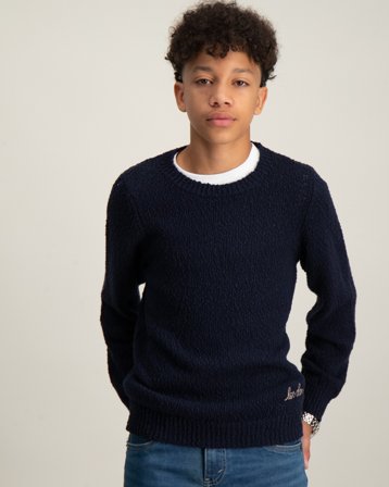 Les Deux Errol Cotton Roundneck Kids Blå Trøjer Dreng - Kids Brand Store