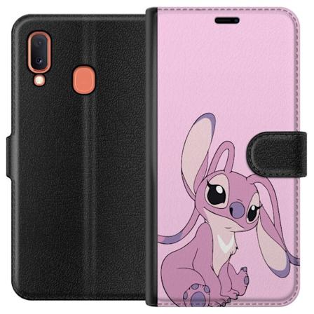 Samsung Galaxy A20e Plånboksfodral Stitch rosa