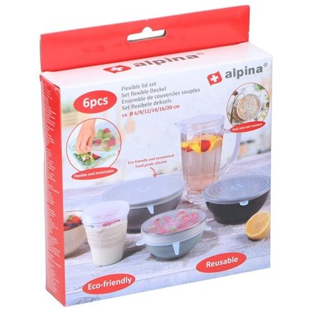 Fleksible silikonelåg i 6 størrelser - genanvendelige og BPA-fri