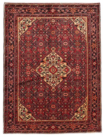 157X208 Alfombra Oriental Hosseinabad Rojo Oscuro/Negro (Lana, Persia)