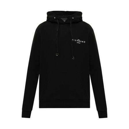 John Richmond Logo-embroidered Hoodie Sort, Herre