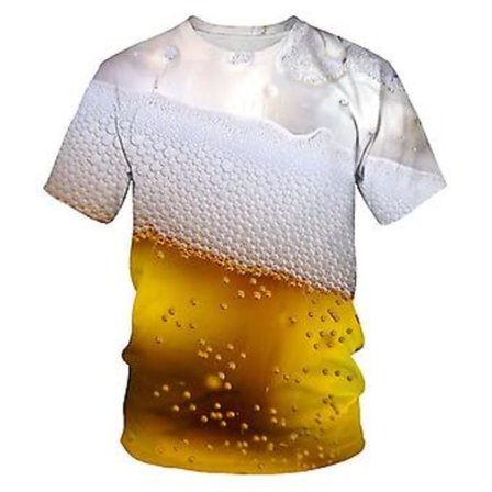 Herr 3D Grafisk Rolig Öl T-shirt Tryckt, Kortärmad Mode Streetwear T-shirts Med Design, 100% Ny (XXXL)