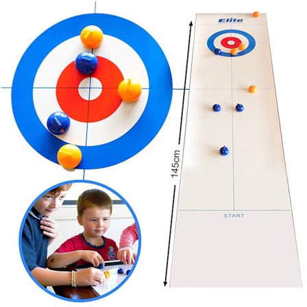 Mini Bord Curlingspel, Mini Bord Curlingbollar, Curling Bordspelset, Familjespel Curlingbrädespel Med 8 Bollar, Bärbart Curlingspel