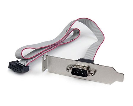 StarTech 1 Port 16in DB9 Serial Port BRacket to 10 Pin Header - Low Profile - low profile DB9 Header - DB9 bRacket (PLATE9M16LP) - serielt panel -