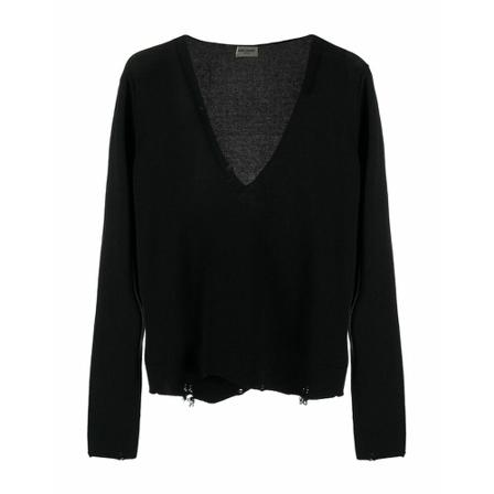 Saint Laurent, V-neck Knitwear Czarny, Kobieta, Rozmiar: M
