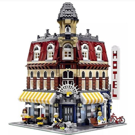 På lager 15002 Cafe Corner House Byggeklosser Modell Kompatibel 10182 Streetview Leker for barn Pedagogisk leke Bursdagsgave 20008pdf Instruksjon 