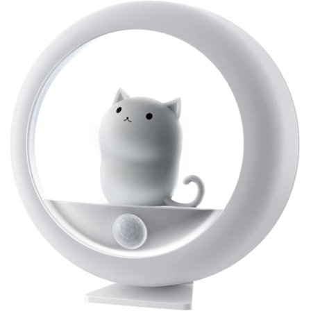 Genopladelig bevægelsessensor natlys - Magnetiske natlys justerbar lysstyrke Stick-Anywhere kattelampe til væg soveværelse skab trappe