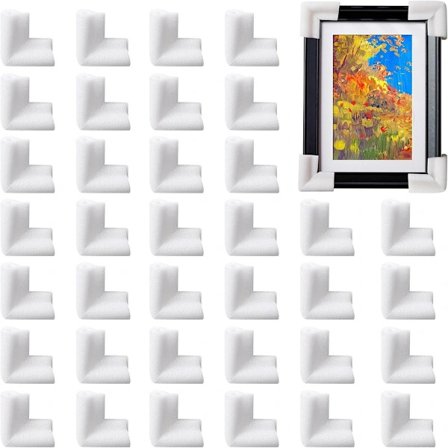 36-pak Tykke Hjørnebeskyttere i Skum til TV, Billeder og Spejle - Forsendelse & Emballering af Billedrammer - Forsendelsesmateriale til Boghjørner