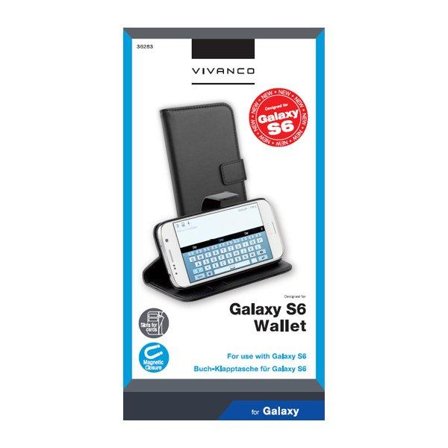 VIVANCO Galaxy S6 Plånboksfodral view magnetlås svart