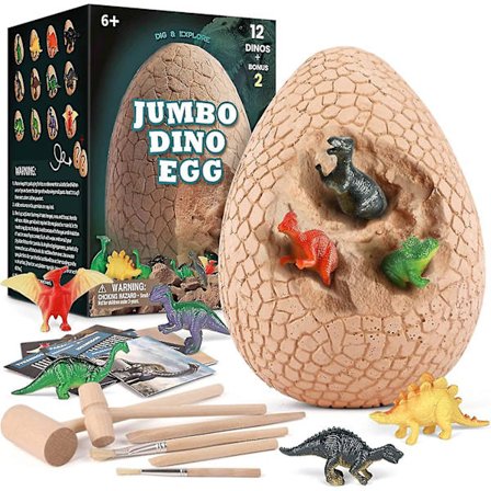 Dinosaur Egg Utgraving Leke for Barn, Overdimensjonert Dinosaur Egg Utgravingssett, Barnleke med 12 Ulike