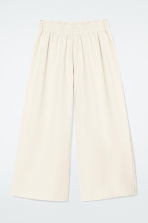COS Women's Elasticated Cotton Culottes in Beige