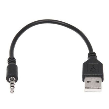 3,5 mm kontakt AUX ljuduttag till USB 2.0 hane laddningskabel adapter sladd för bil MP3
