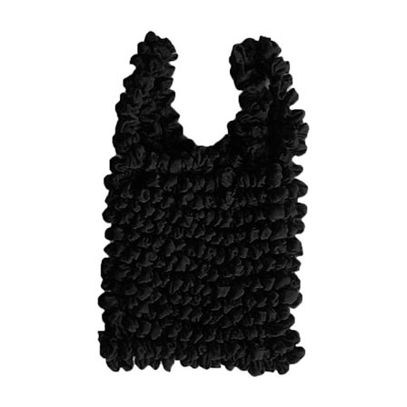 Elastisk bobletaske Plisserede håndtasker SORT SORT