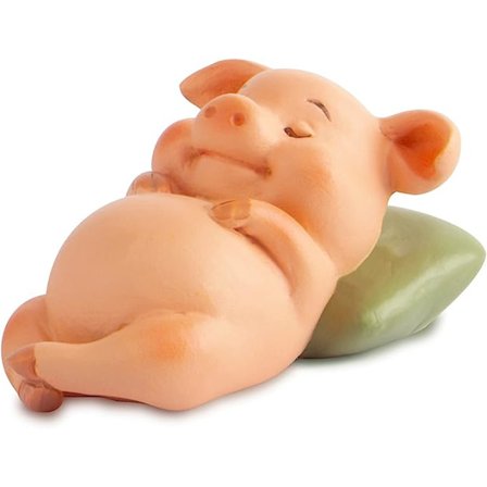 Gris Statue Mini Gris Figur, Harpiks Boligindretning, Heldige Dyr Have Statue til Mikro Landskab (Griser i Frokostpausen)