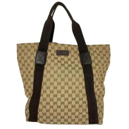Gucci Vintage Pre-owned Canvas totevskor brun, Dam Vintage Väskor, Dam, Storlek: ONE SIZE