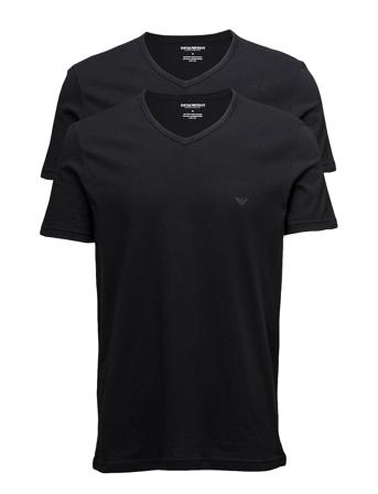 Mens Knit 2Pack Tsh T-shirts Short-sleeved Svart Emporio Armani