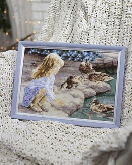 Broderikit Tavla Tjej & Ankor