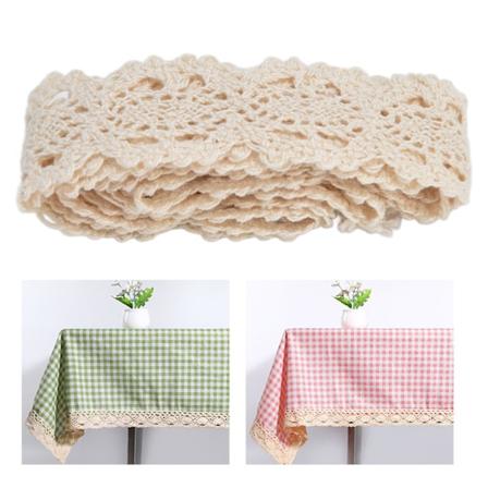 Spetsband Bomull Beige Nät 3cm Bredd 10 Yards Elegant Spetskant För DIY Gardin Kläder Duk Present Dekoration