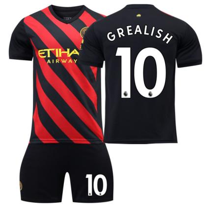 Manchester City Away 22/23 Jersey De Football-paita aikuisille, joissa on sukka GREALISH 10 #XS