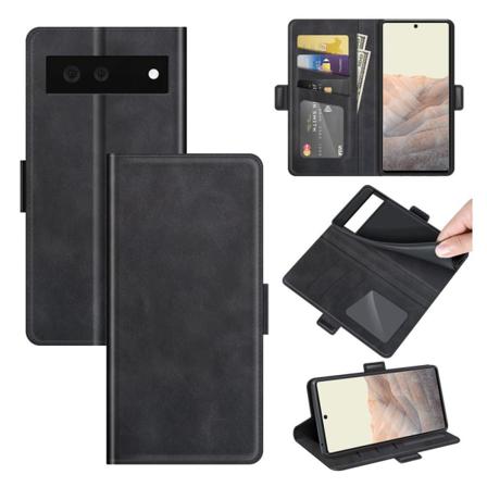Skalo Google Pixel 6 Premium Plånboksfodral - Svart Svart