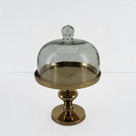 Kultainen alumiininen säilytysrasia kannella, 20x20x29cm