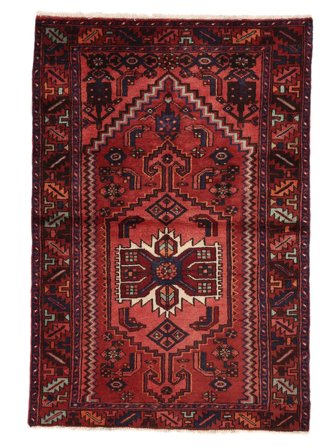 Handgeknüpft Persischer Hamadan Teppich 111X164 Schwarz/Dunkelrot