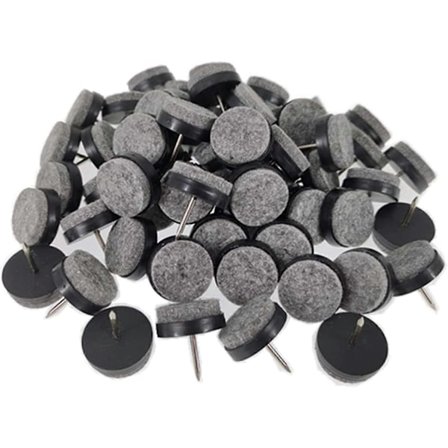40 st Möbel Filtkuddar Runda Kraftiga Spik-på Glidkuddar Golvskydd för Trämöbler Stolar Bord Ben Fötter (Dia 0.94/24mm, Svart)