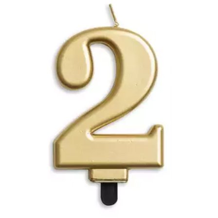 Tårtljus Siffra Guld Metallic "0-9" Siffra 2