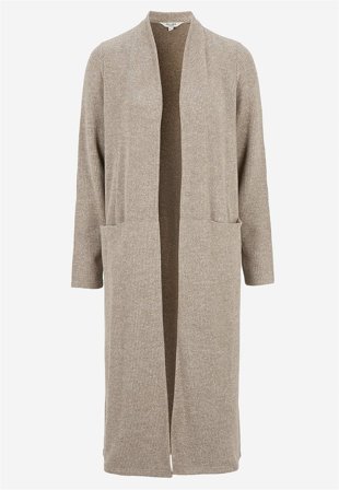 Cellbes of Sweden - Supermjuk, lång cardigan med fickor Beata - beige / melerad - för damer - 58/60