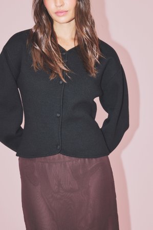 NA-KD Knitted Sculptural Cardigan - Cardigans - Sort - XL (EU 46)